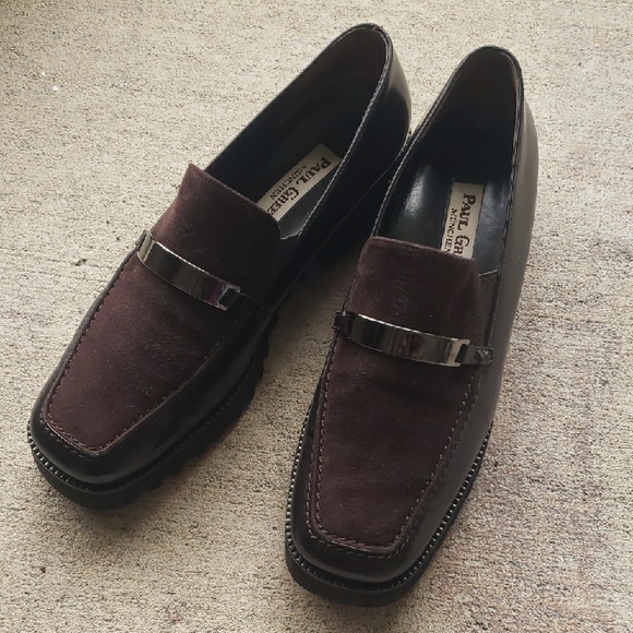 Vintage elegant 'Paul Green",  Germany, Dark Brown Leather Loafers, thick soles - Picture 7 of 12